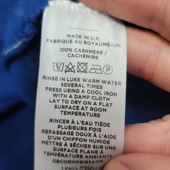 Orlabar Brown 100% cashmere collared sweater Royal Blue Ultra Soft Pullover - Picture 6 of 6